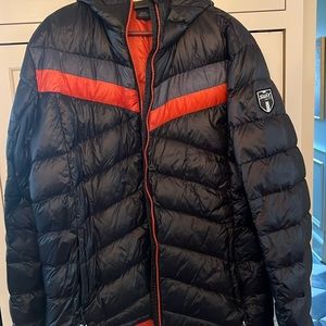 Swim Men’s L Ski jacket puffer, black, orange, grey